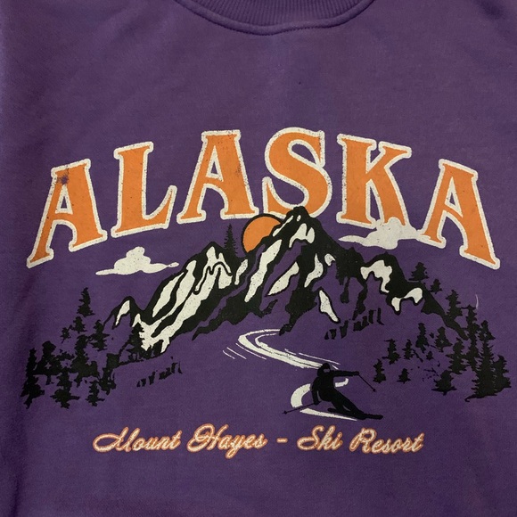 H&M Purple Alaska Graphic Women’s Sweatshirt Size Medium - Picture 2 of 3